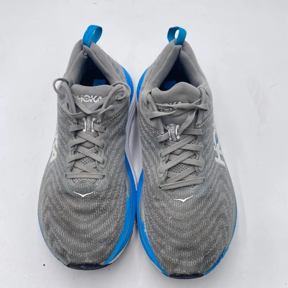 Hoka Gaviota 5 Running Shoes Mens 8.5 D Grey Blue Stability Sneaker 1127929 LDVB